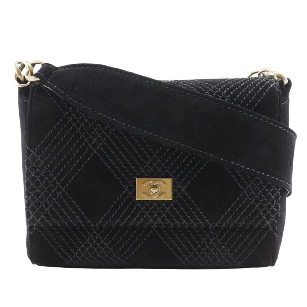 Chanel Wild Stitch Suede Shoulder Bag